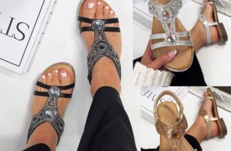 Womens Diamante Sandals – Comfy Elastic Slingback Holiday Sparkle Shoes 3–8