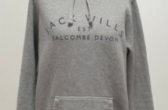 QQ906 WOMENS JACK WILLS GREY DRAWSTRING SWEATSHIRT HOODIE UK M 10 EU 38