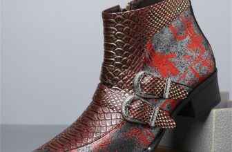Mens Chelsea Boots Dress Casual Party Western Cowboy Ankle Boots Metal Tip Toe