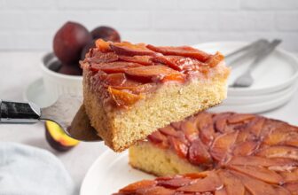 Easy Peach Upside Down Cake with Fresh Peaches