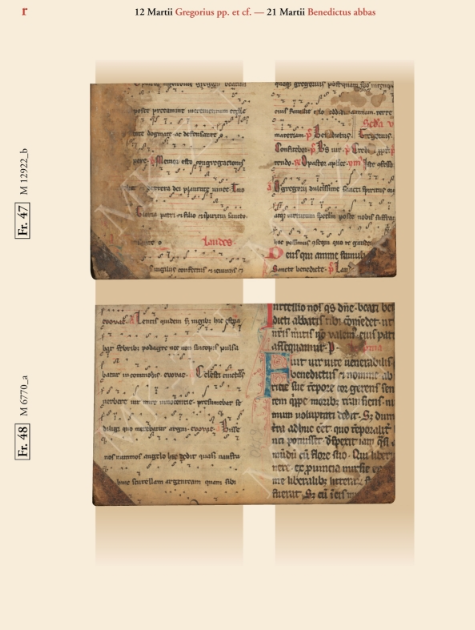 Sanctorale volume of 13th-century Esztergom Breviary reconstructed from fragments