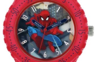 Marvel Spider-Man Time Teacher Blue & Red Rip Tape Strap Watch SPD3495 Kids Boys