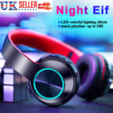 Kids Children Headphones Wireless Bluetooth Headset LED Lights Ear Earphone