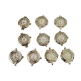 10PCS Mixed Lot of Silver Tone Quartz Watch face Links for Bracelet Jewelry Make