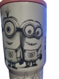 Engraved 20 oz stainless steel Tumbler with handle, lid, and straw – Minions