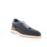 Di Bianco Avellino Mens Gray Leather Lace Up Lifestyle Trainers Shoes