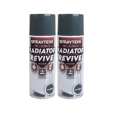 SPRAYTEKK Radiator Paint Satin Anthracite 2x400ml Heat Resistant Spray Twin Pack