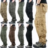 UK Men’s Tactical Trousers Multi Pockets Camouflage Combat Military Style Pants