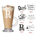 Personalised Engraved Latte Glass Gift For Him Men Christmas Gifts Xmas Present