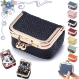 Leather Mini Jewelry Box Portable Coin Purse Jewelry Case Travel Ring Box