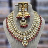 SOUTH INDIAN BOLLYWOOD LONG MALA SET GOLD PLATED WEDDING TEMPLE JEWELRY SETS