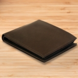 Mens RFID Blocking Genuine Leather wallet , Men Wallet Coin Pocket with Zipper