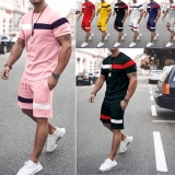 Mens Summer Sport Set 2PCS T-Shirts & Shorts Tracksuit Casual Sweatsuit Outfit
