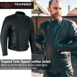 Motorcycle Leather Jacket Biker Motorbike Touring Cruiser With Genuine CE Armour