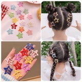 Star Shaped Cute Hair Clips Pins For Kids Girls Mixed Color Mini Hairpins Claws