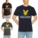 Lyle & Scott Mens T Shirts Crew Neck Cotton Glitch Printed Graphic T Shirt S-2XL