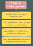 4 great tips for writing sentences