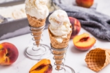 Easy No Churn Homemade Peach Ice Cream with Fresh Peaches