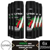 Sale Lynx XL Africa Body Spray 48H Fresh Mandarin & Sandalwood Scent Deo, 6x200ml