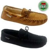 Sale MENS MOCCASIN SLIPPERS IN DOOR HOME SOFT WINTER WARM LINED SHOES SIZES 7-12 NEW