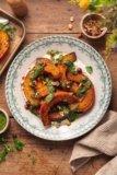 Roasted Squash with Garlic Yogurt and Parsley Sauce